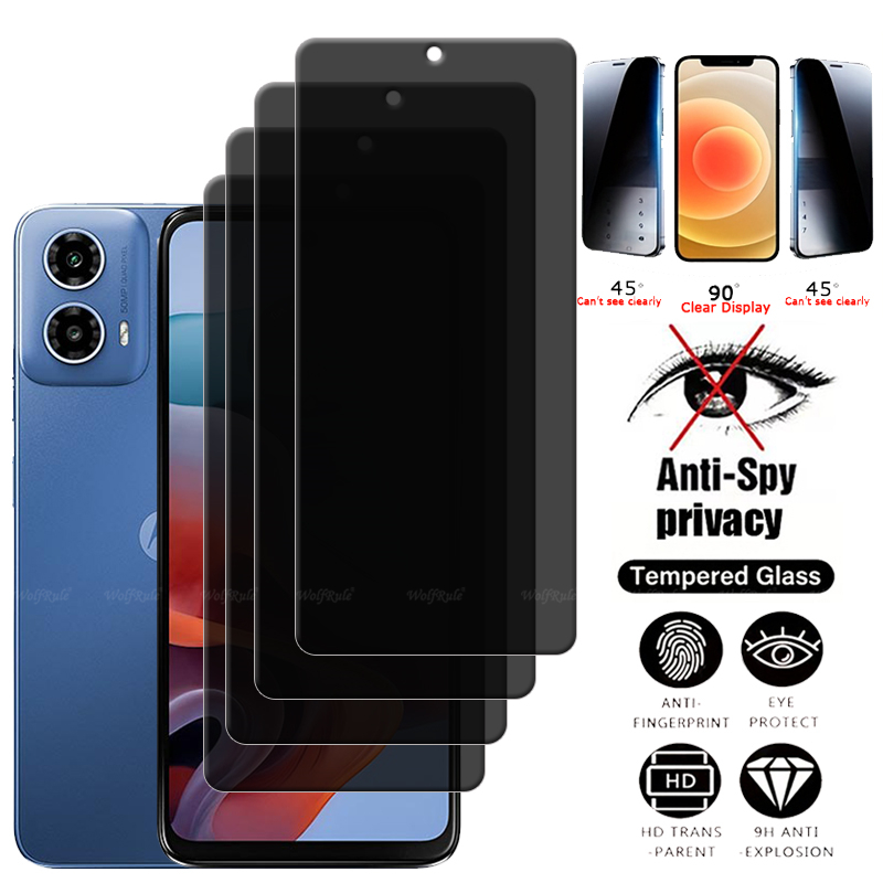 Privacy Screen Protector - 4 sztuki dla Moto G34 Szkło