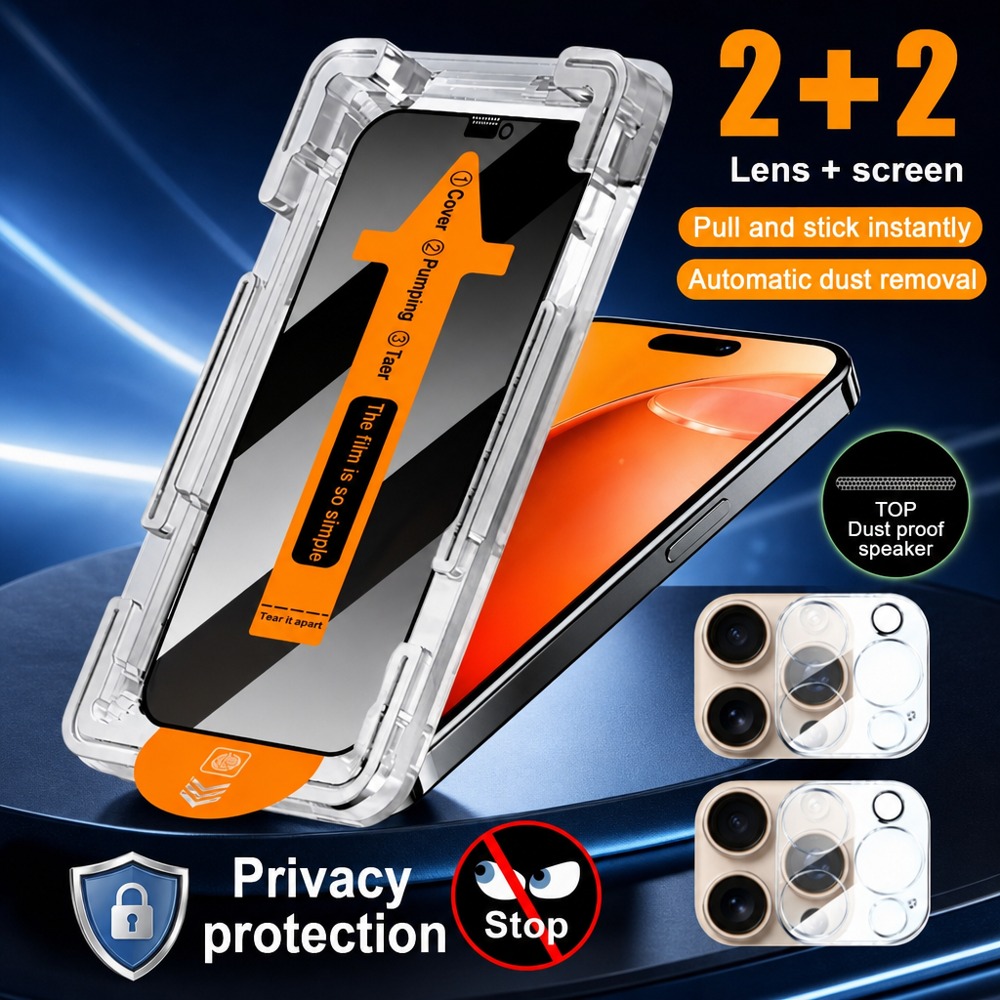 Privacy Screen Protector - 2+2 sztuki szkła hartowanego chroniącego prywatność